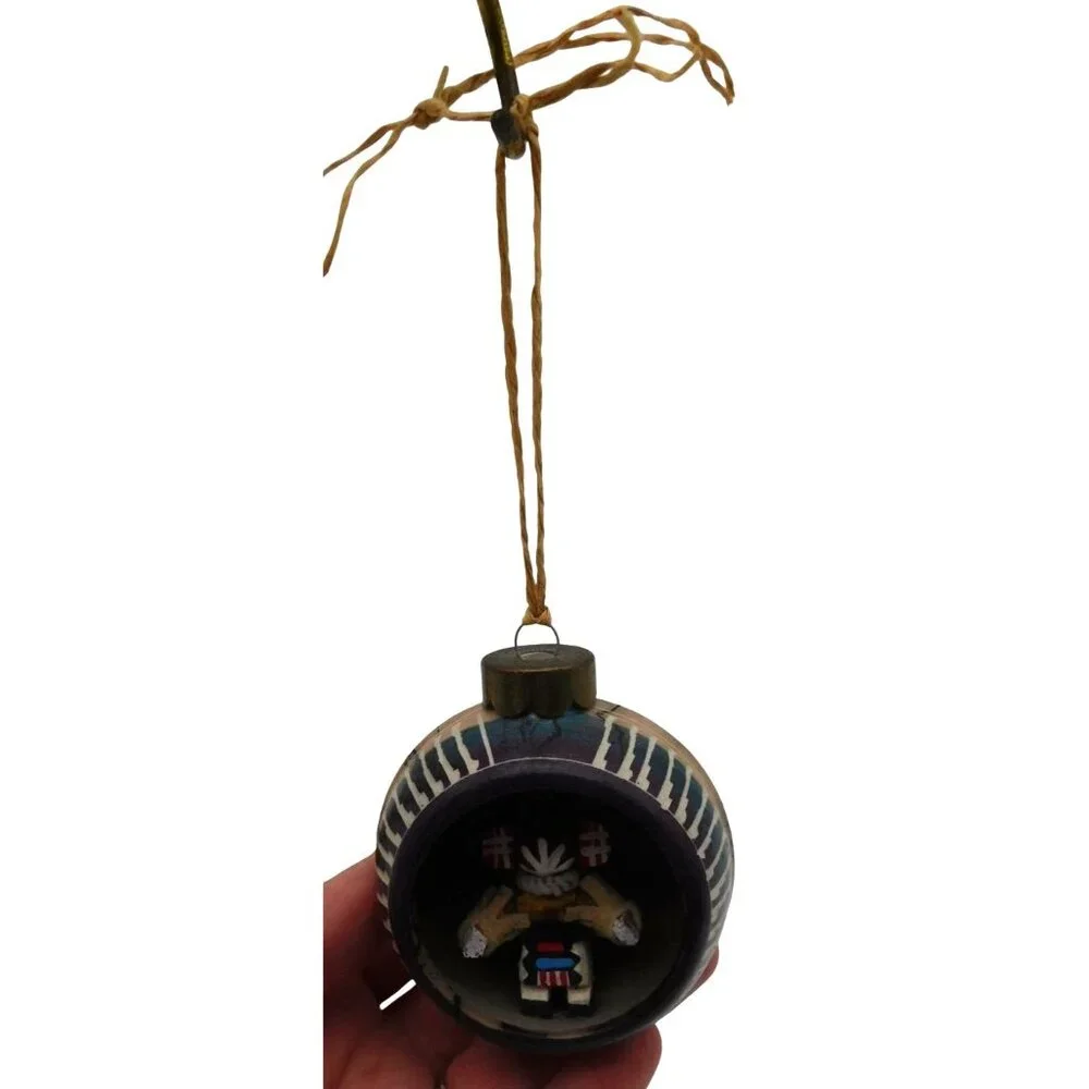Native American Kachina Dancer Diorama Ornament Signed